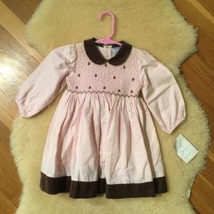 Friedknit Creations pink polka dot smocked dress